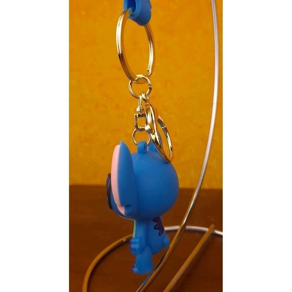 Lilo & Stitch With Glasses 3D PVC Keychain Keyring Backpack Clip Disney‎ 8